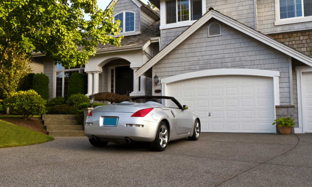 An image of a house and a car